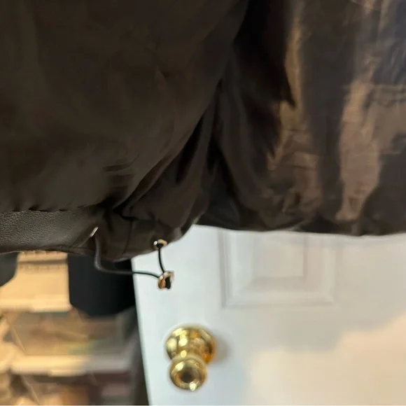 Rebecca Minkoff Black Faux Leather Puffer Oversized Jacket - Picture 6 of 10